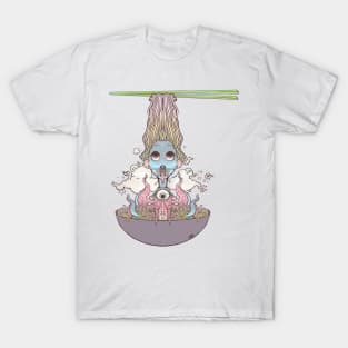 Ramen Noodle And Octopus Tentacle Anime Girl T-Shirt